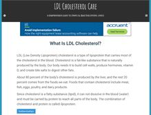 Tablet Screenshot of ldlcholesterolcare.com